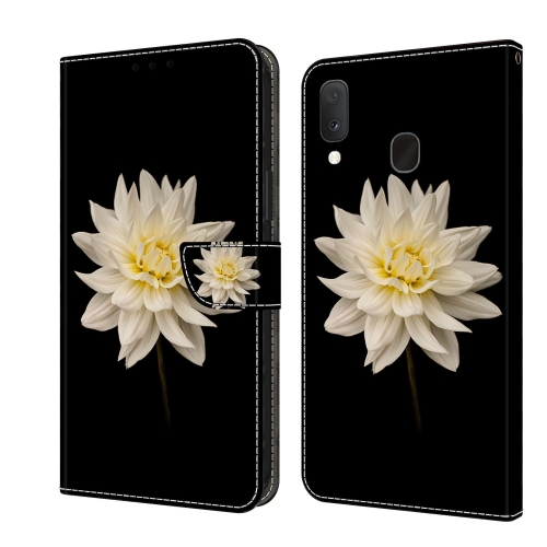 

For Samsung Galaxy S10e Crystal 3D Shockproof Protective Leather Phone Case(White Flower)