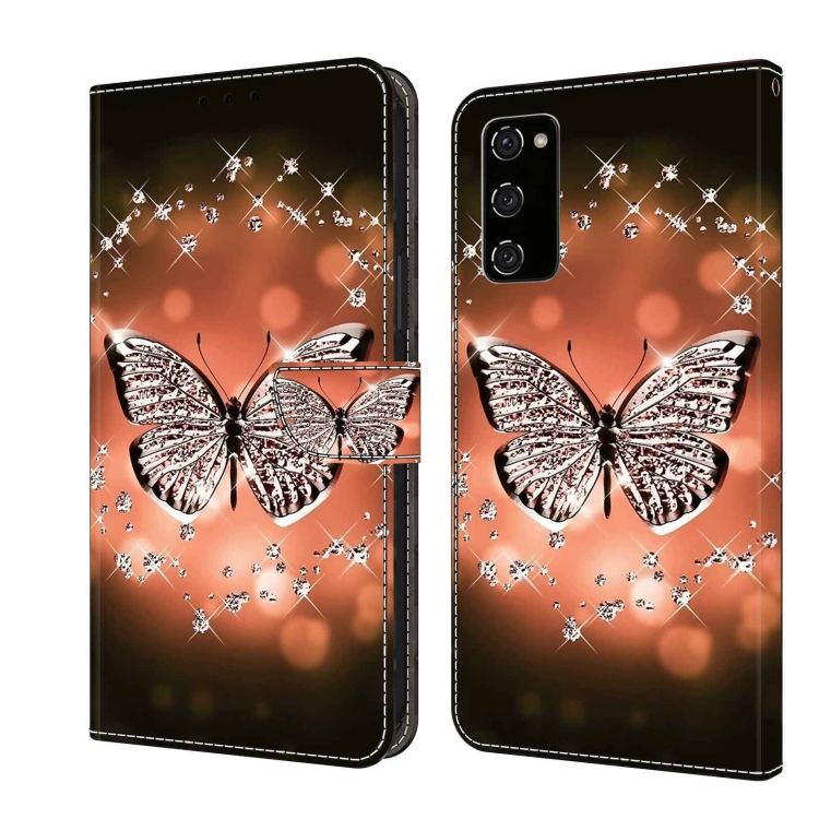 

For Samsung Galaxy S20 FE Crystal 3D Shockproof Protective Leather Phone Case(Crystal Butterfly)