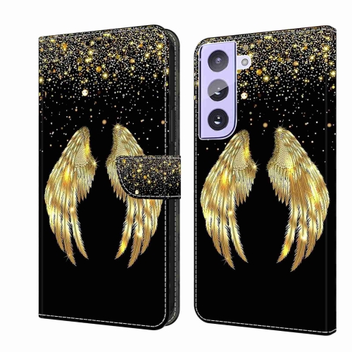 

For Samsung Galaxy S21+ Crystal 3D Shockproof Protective Leather Phone Case(Golden Wings)
