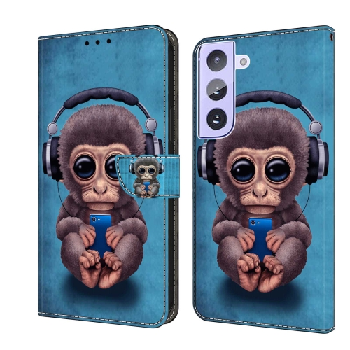 

For Samsung Galaxy S21+ Crystal 3D Shockproof Protective Leather Phone Case(Orangutan)