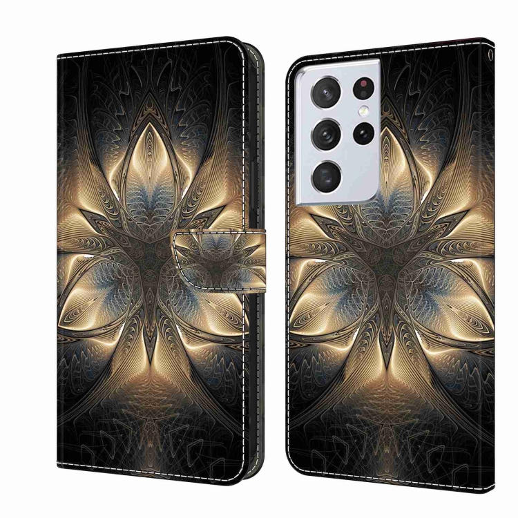 

For Samsung Galaxy S21 Ultra Crystal 3D Shockproof Protective Leather Phone Case(Luminous Building)