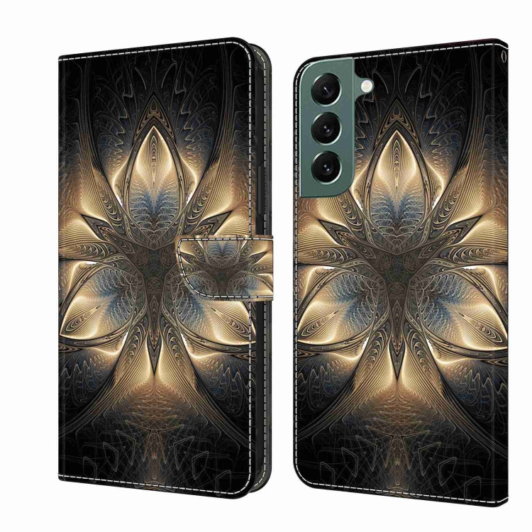 

For Samsung Galaxy S22+ Crystal 3D Shockproof Protective Leather Phone Case(Luminous Building)