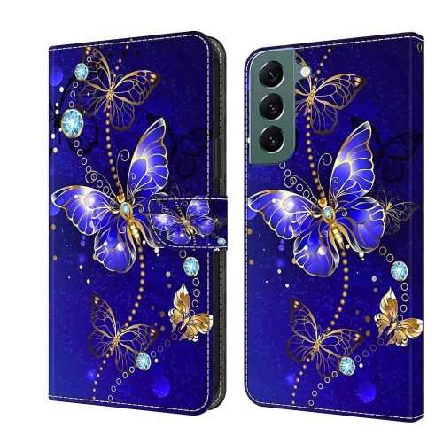 

For Samsung Galaxy S22+ Crystal 3D Shockproof Protective Leather Phone Case(Diamond Butterfly)