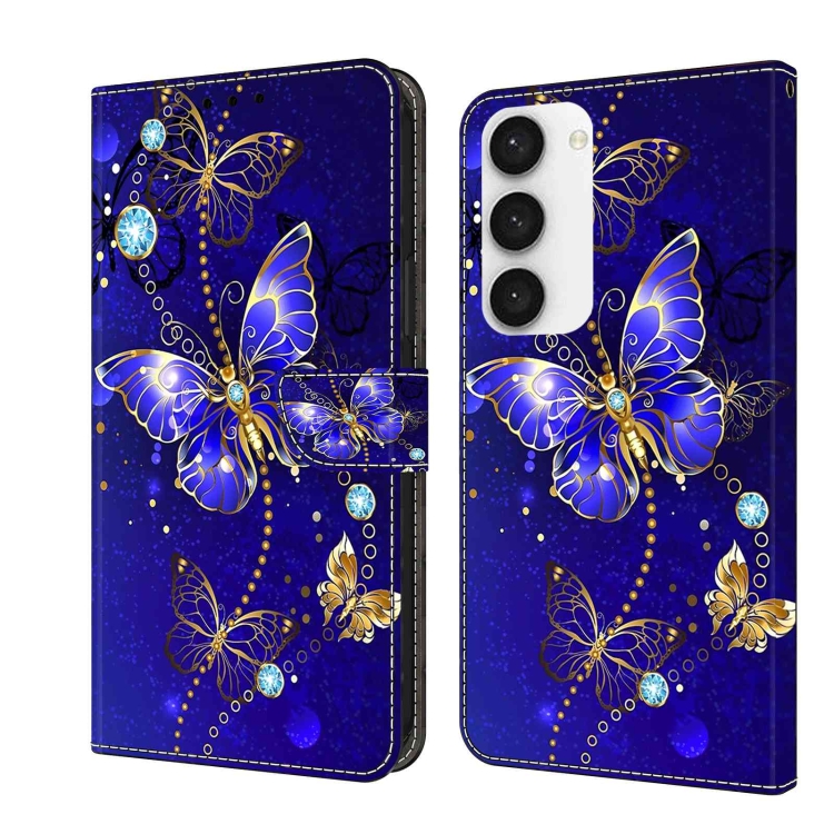 

For Samsung Galaxy S23 Crystal 3D Shockproof Protective Leather Phone Case(Diamond Butterfly)
