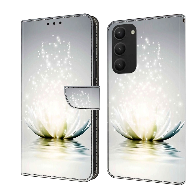 

For Samsung Galaxy S23+ Crystal 3D Shockproof Protective Leather Phone Case(Light Lotus)