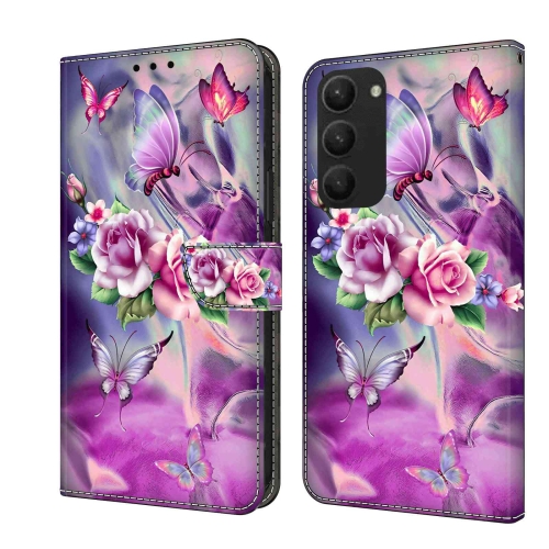 

For Samsung Galaxy S23+ Crystal 3D Shockproof Protective Leather Phone Case(Butterfly)