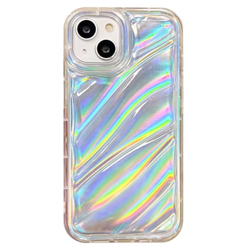 For iPhone 14 Plus Laser Sequin Waves TPU Phone Case(Transparent) 1pc new sequin 3 5 hair bow with clip or without clip women classical photography for kids hair clip hairband hair accessories