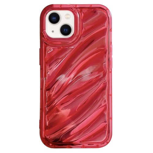 

For iPhone 14 Plus Laser Sequin Waves TPU Phone Case(Red)