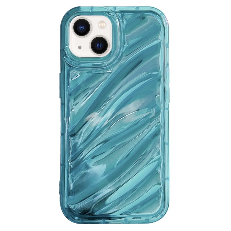 

For iPhone 14 Plus Laser Sequin Waves TPU Phone Case(Blue)
