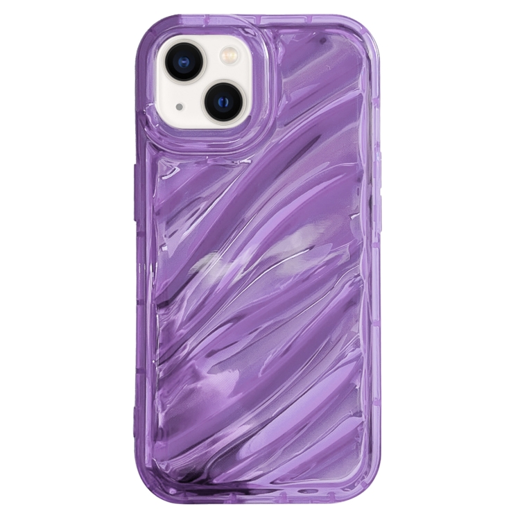 

For iPhone 14 Plus Laser Sequin Waves TPU Phone Case(Purple)