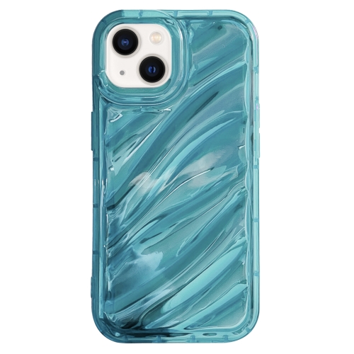 For iPhone 13 Laser Sequin Waves TPU Phone Case(Blue) for iphone 15 pro color screen non working fake dummy display model blue