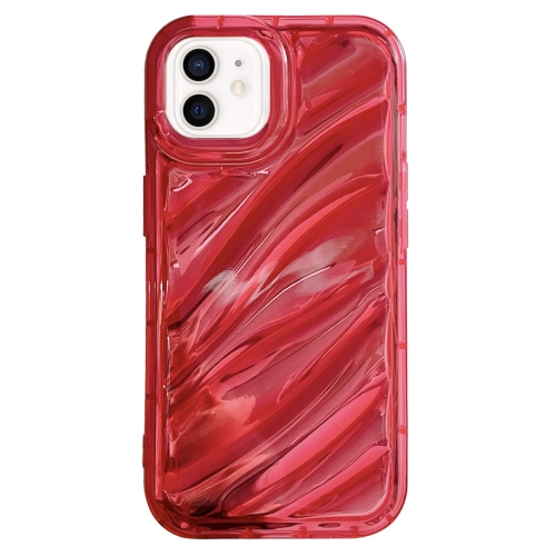 For iPhone 12 Laser Sequin Waves TPU Phone Case(Red) 1pc new sequin 3 5 hair bow with clip or without clip women classical photography for kids hair clip hairband hair accessories