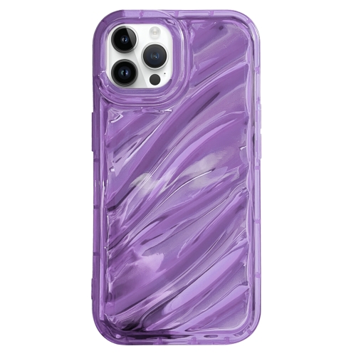 For iPhone 12 Pro Max Laser Sequin Waves TPU Phone Case(Purple) women s blue elegant and sweet skirts set v neck casual long sleeve blouses top straps and sequin half length skirt 2 piece set