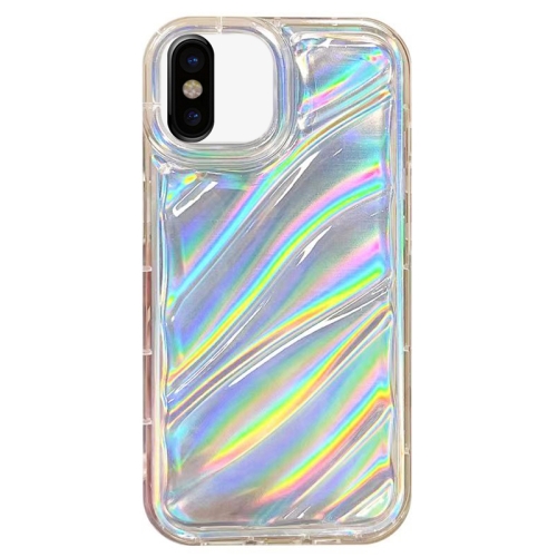 

For iPhone X / XS Laser Sequin Waves TPU Phone Case(Transparent)