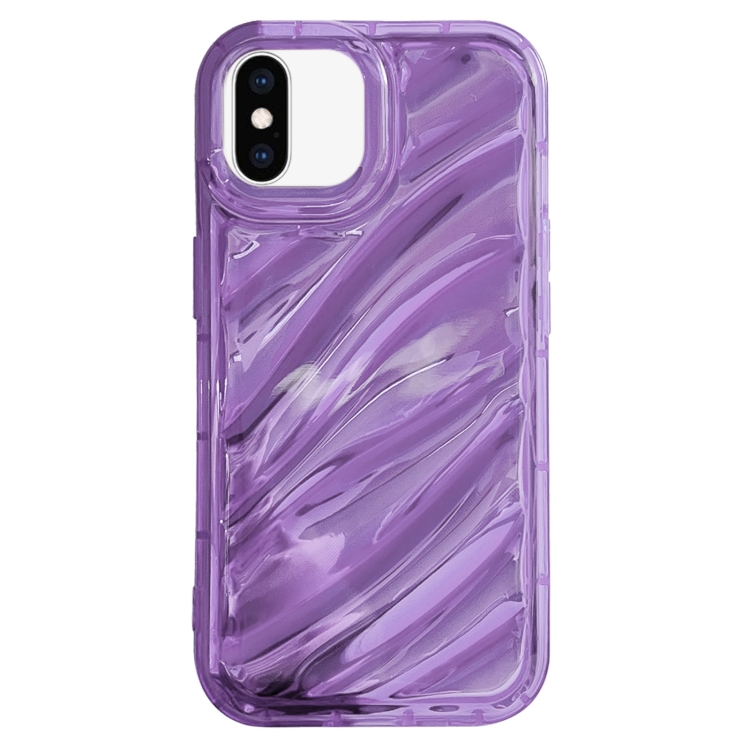

For iPhone XS Max Laser Sequin Waves TPU Phone Case(Purple)