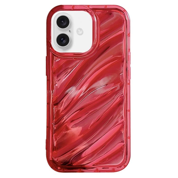 For iPhone 17 Laser Sequin Waves TPU Phone Case(Red)
