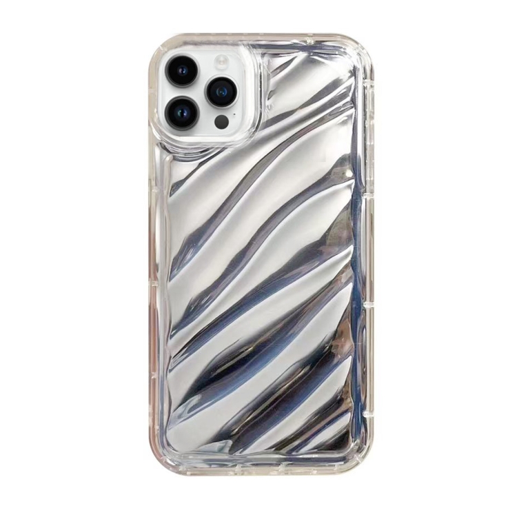 

For iPhone 14 Pro Sequin Waves TPU Phone Case(Silver)