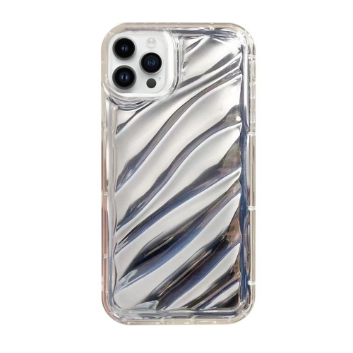 

For iPhone 14 Pro Max Sequin Waves TPU Phone Case(Silver)