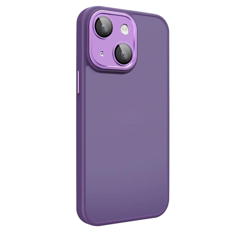 

For iPhone 14 Plus All-inclusive TPU Edge Acrylic Back Phone Case with Lens Film(Deep Purple)