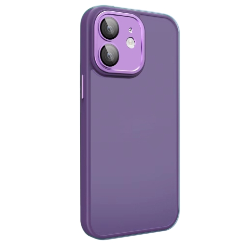 

For iPhone 12 All-inclusive TPU Edge Acrylic Back Phone Case with Lens Film(Deep Purple)