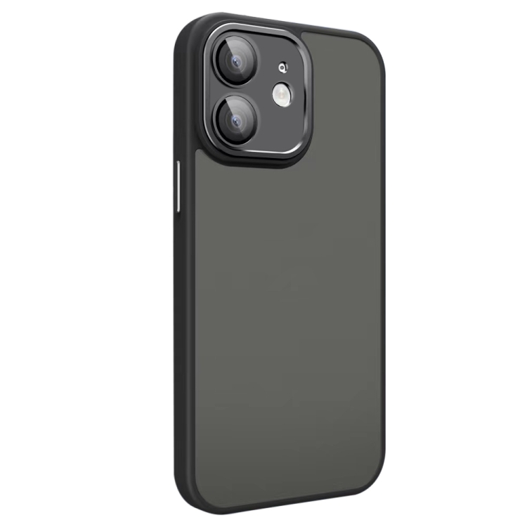

For iPhone 12 All-inclusive TPU Edge Acrylic Back Phone Case with Lens Film(Black)