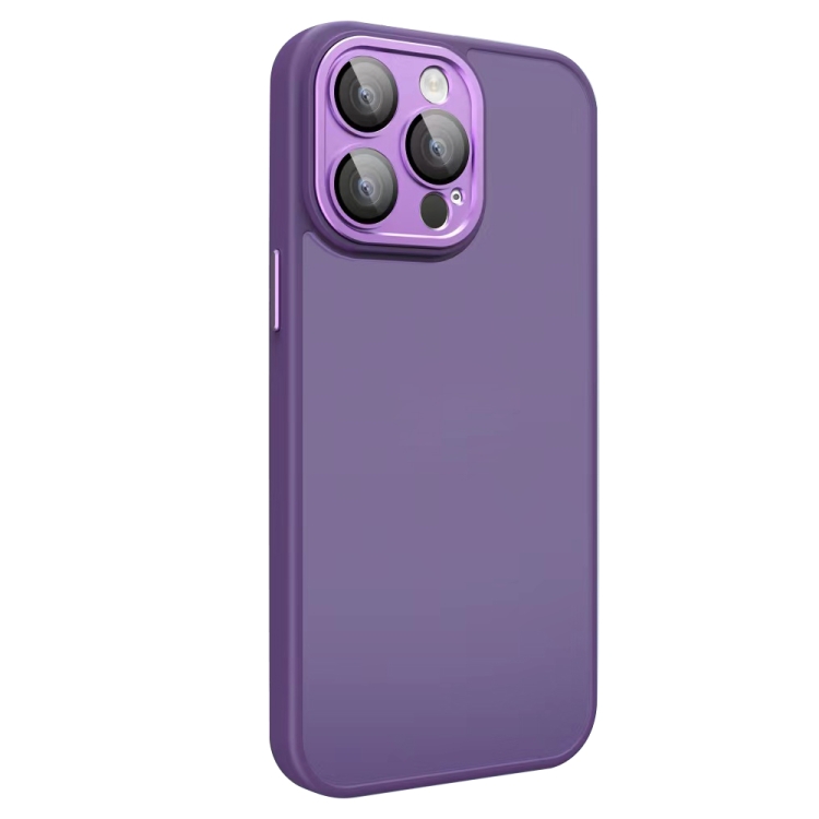 

For iPhone 15 Pro All-inclusive TPU Edge Acrylic Back Phone Case with Lens Film(Deep Purple)