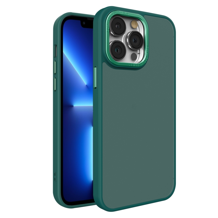 

For iPhone 13 Pro All-inclusive TPU Edge Acrylic Back Phone Case(Green)