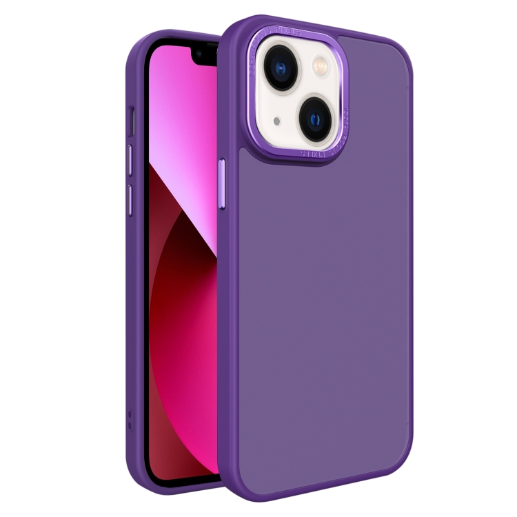 

For iPhone 13 All-inclusive TPU Edge Acrylic Back Phone Case(Deep Purple)