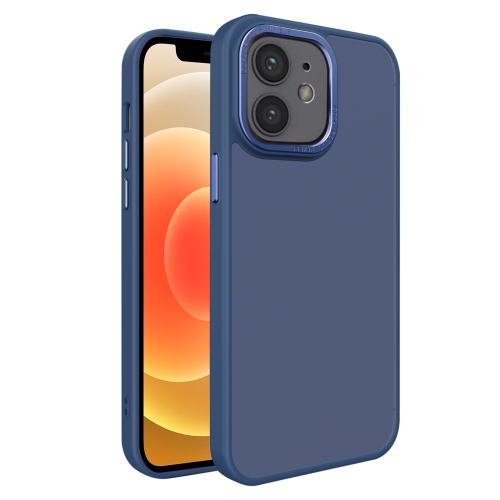 

For iPhone 12 All-inclusive TPU Edge Acrylic Back Phone Case(Navy Blue)
