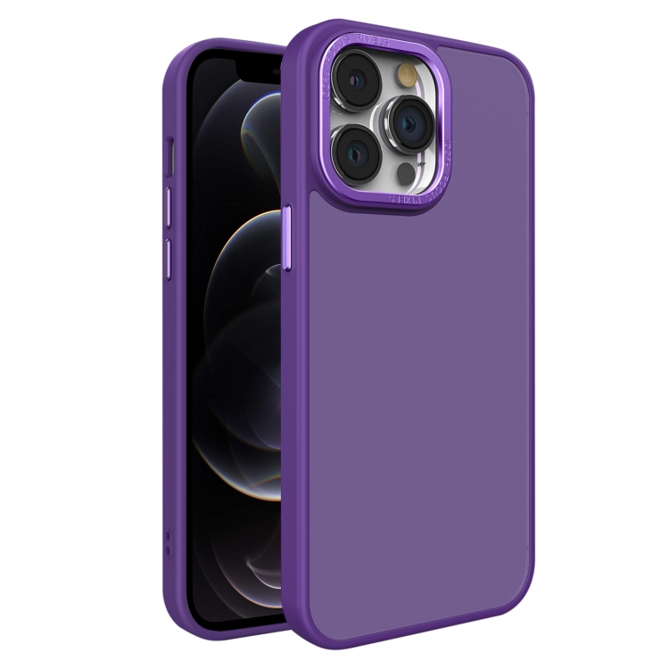 

For iPhone 12 Pro All-inclusive TPU Edge Acrylic Back Phone Case(Deep Purple)