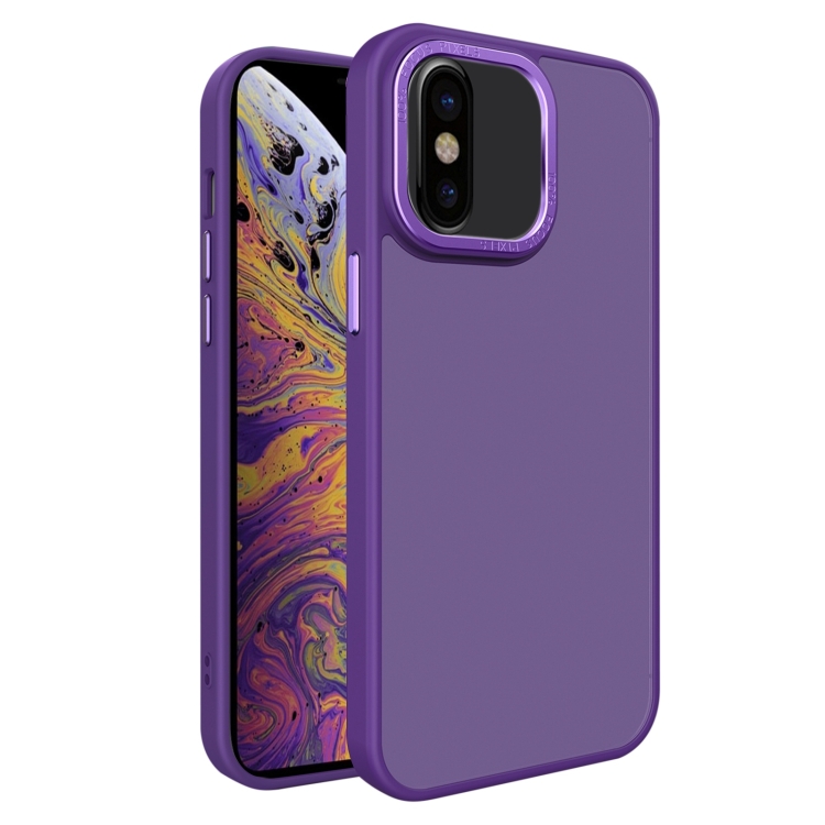 

For iPhone X / XS All-inclusive TPU Edge Acrylic Back Phone Case(Deep Purple)
