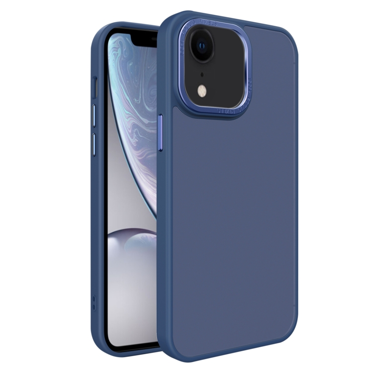 

For iPhone XR All-inclusive TPU Edge Acrylic Back Phone Case(Navy Blue)