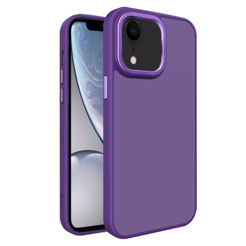 

For iPhone XR All-inclusive TPU Edge Acrylic Back Phone Case(Deep Purple)