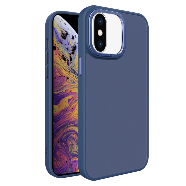 

For iPhone XS Max All-inclusive TPU Edge Acrylic Back Phone Case(Navy Blue)