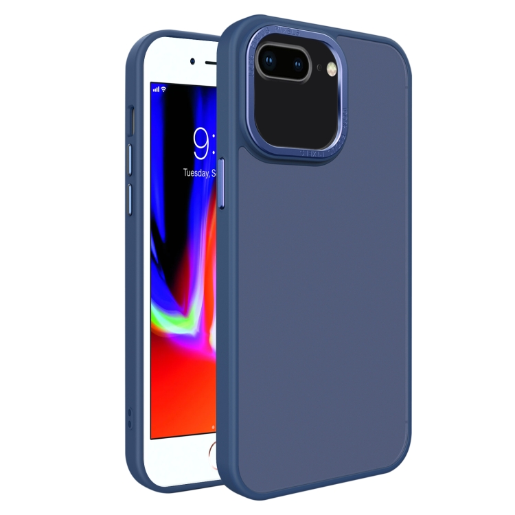 

For iPhone 8 Plus / 7 Plus All-inclusive TPU Edge Acrylic Back Phone Case(Navy Blue)