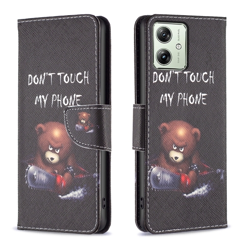 For Motorola Moto G54 5G EU Edition Colored Drawing Pattern Leather Phone Case(Bear) good price 24 48 ports hdd