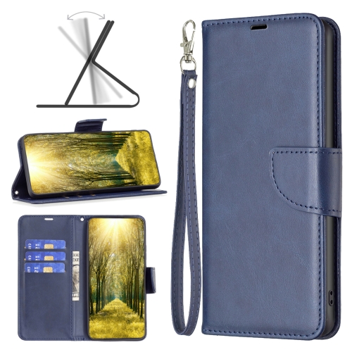 

For Realme C53 Lambskin Texture Pure Color Flip Leather Phone Case(Blue)