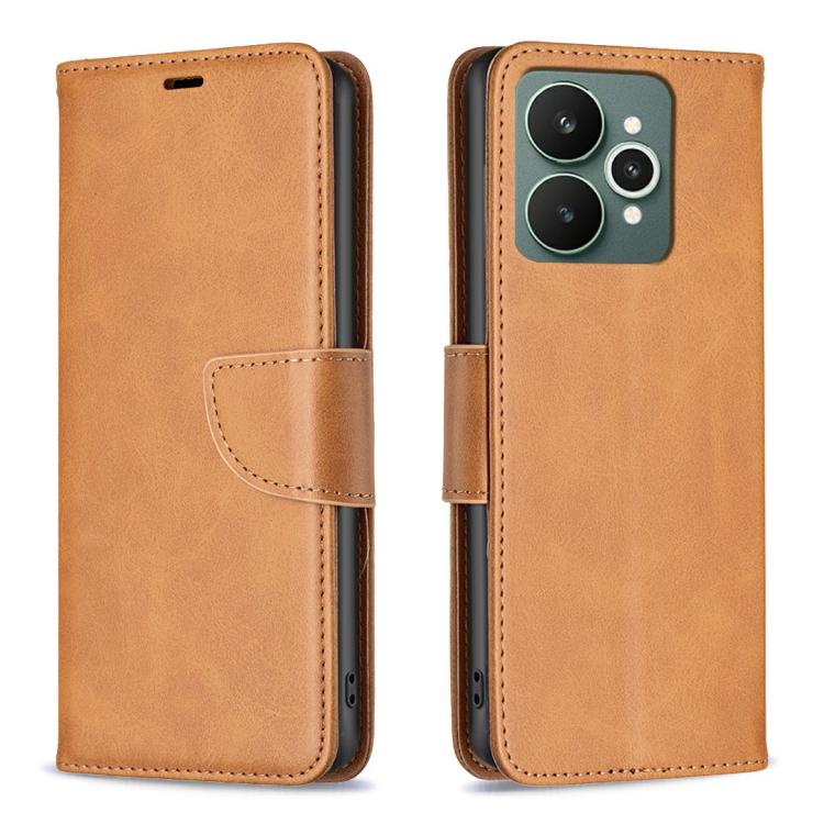 

For Realme 15 Pro 5G Lambskin Texture Pure Color Flip Leather Phone Case(Yellow)