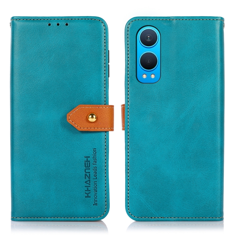 

For OnePlus Nord CE4 Lite KHAZNEH Dual-color Cowhide Texture Flip Leather Phone Case(Blue)