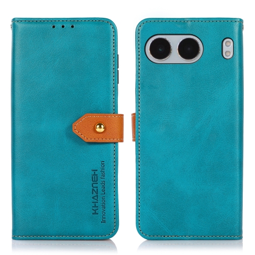 

For OnePlus Nord 4 KHAZNEH Dual-color Cowhide Texture Flip Leather Phone Case(Blue)