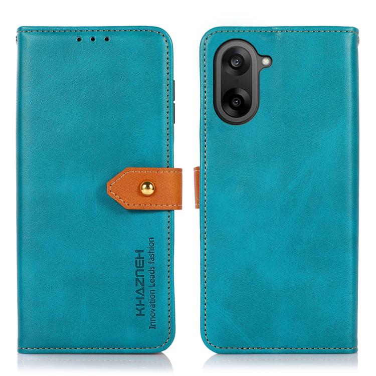 

For OnePlus Nord CE5 KHAZNEH Dual-color Cowhide Texture Flip Leather Phone Case(Blue)