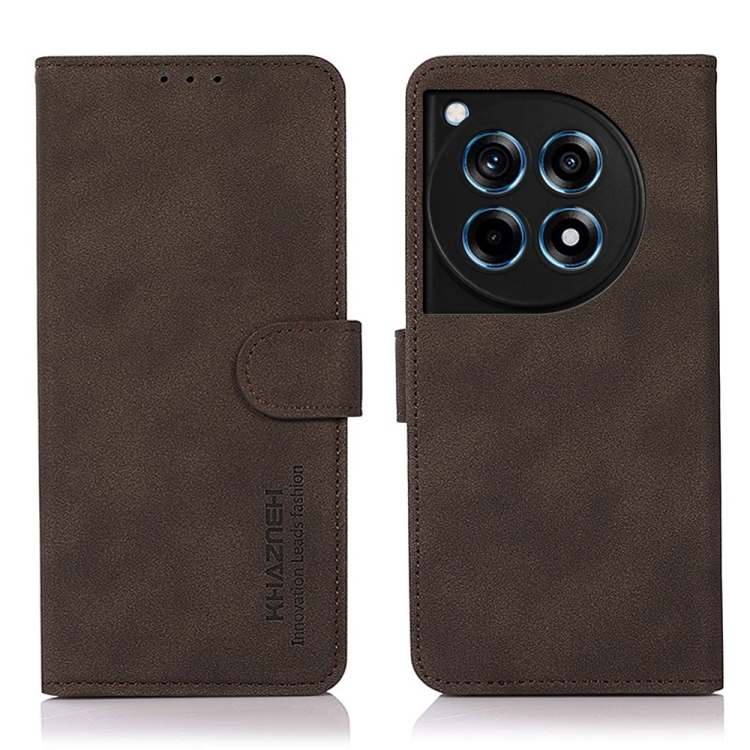 

For OnePlus 12R / Ace 3 KHAZNEH Matte Texture Leather Phone Case(Brown)