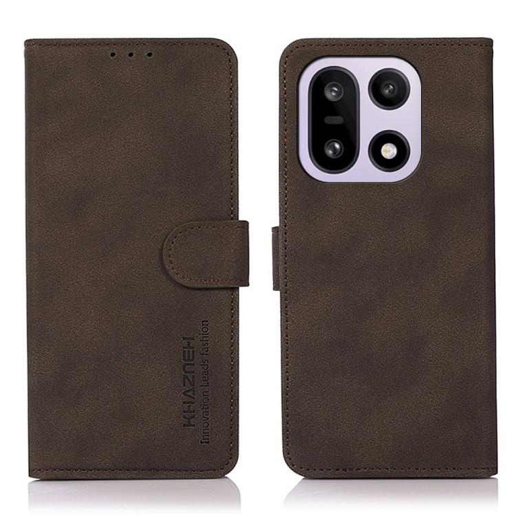 

For OnePlus 15 KHAZNEH Matte Texture Leather Phone Case(Brown)