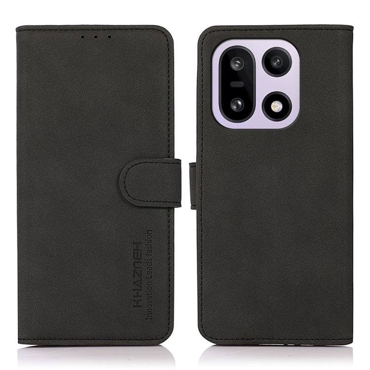 

For OnePlus 15 KHAZNEH Matte Texture Leather Phone Case(Black)