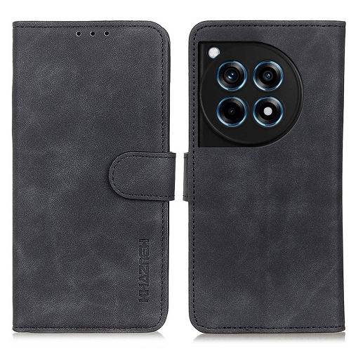 

For OnePlus 12R/Ace 3 KHAZNEH Retro Texture Leather Phone Case(Black)
