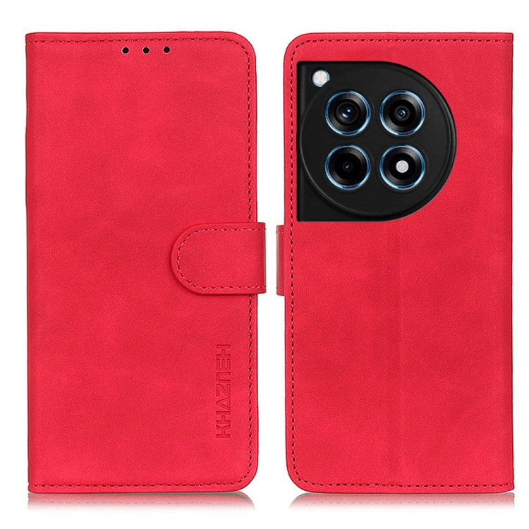 

For OnePlus 12R/Ace 3 KHAZNEH Retro Texture Leather Phone Case(Red)
