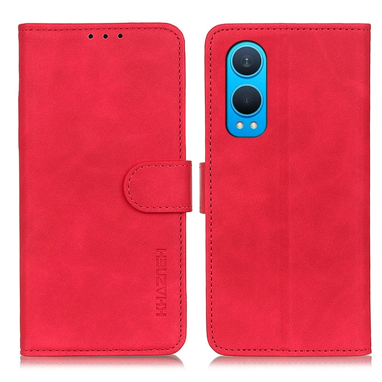

For OnePlus Nord CE4 Lite KHAZNEH Retro Texture Leather Phone Case(Red)