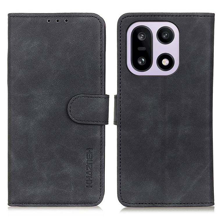 

For OnePlus 15 KHAZNEH Retro Texture Leather Phone Case(Black)
