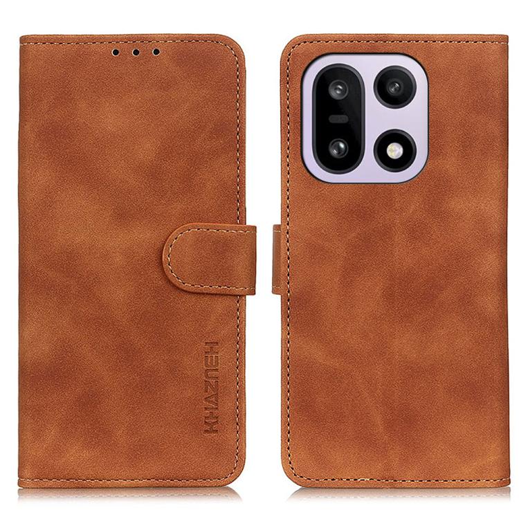 

For OnePlus 15 KHAZNEH Retro Texture Leather Phone Case(Brown)