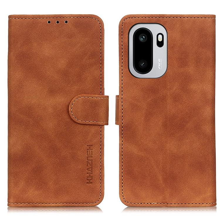 

For OnePlus 15R 5G/Ace 6/Ace 6T 5G KHAZNEH Retro Texture Leather Phone Case(Brown)
